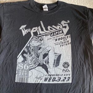 Black Graphic Tee with The Pillows Design